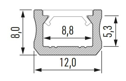 Профиль для светодиодной ленты Lumines X алюминий - фото №1