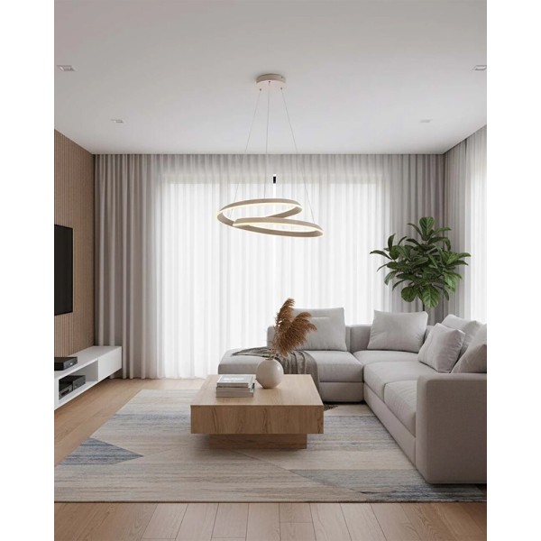 Подвесной светильник, люстра Goldlux 338167 Cashmere Twist LED 1x75W 4000K 10500Lm IP20 бежевый - фото №1