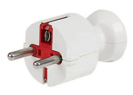 Прямая вилка SEZ WT-40 BI 16А белая