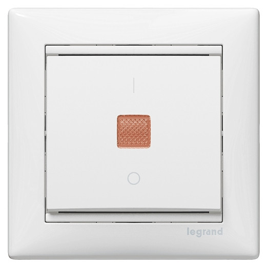 Механизм 1-кл. выключателя Valena с подсветкой, белый - фото №1