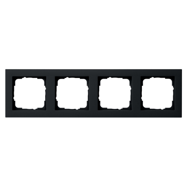 Рамка чотирьохмістна Gira E2 чорна матова (021409)