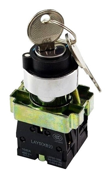 Переключатель TNSy XB2-BG33 1NO+1NO «I-0-II» с ключом (TNSy5500263)