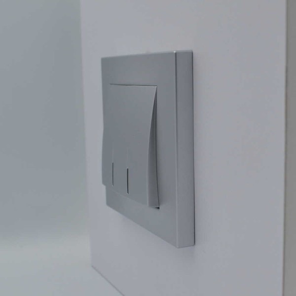 Выключатель ELBI ZENA Silverline серый металлик 2кл с подсветкой без рамки (609-011000-203) - фото №4