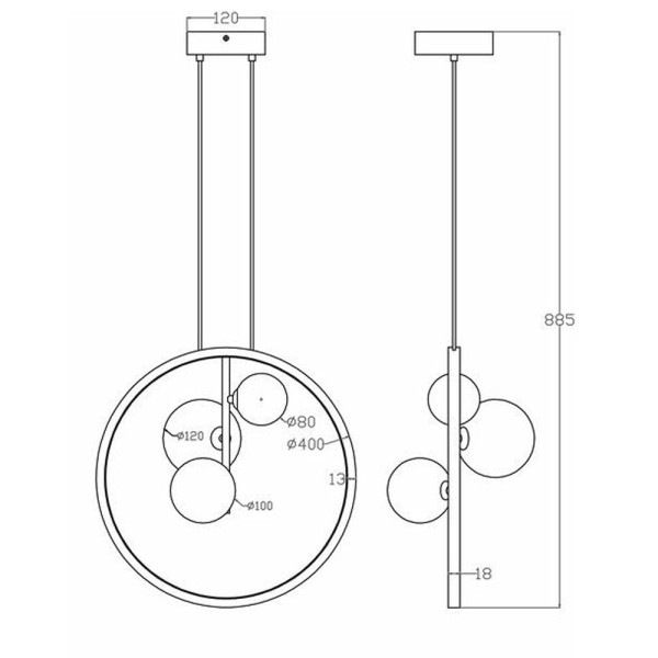 Підвісний світильник, люстра Reality 339503-30 Omaha Led 3x20W 4000K 1600Lm IP20 Чорний - фото №3