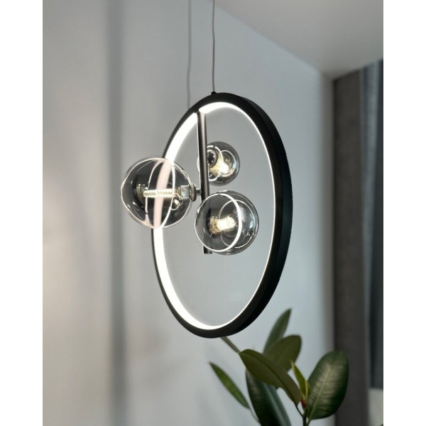 Підвісний світильник, люстра Reality 339503-30 Omaha Led 3x20W 4000K 1600Lm IP20 Чорний - фото №4