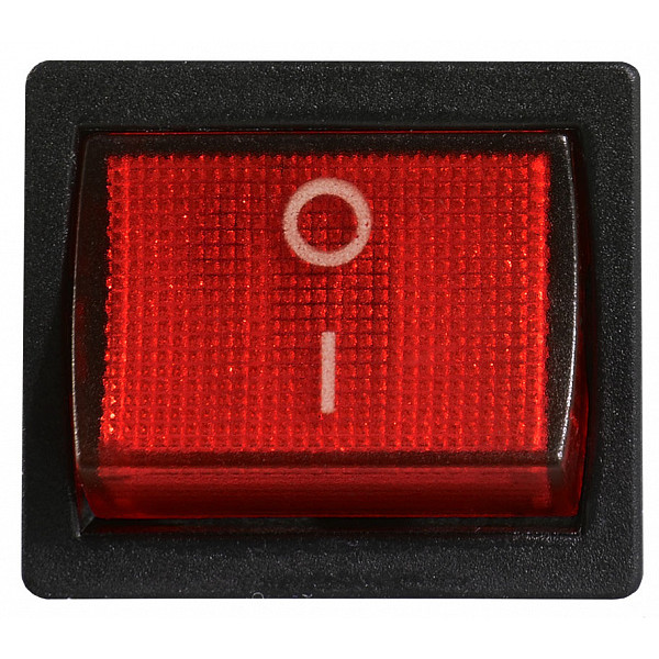 Переключатель Аско-Укрем KCD1-6-201N R/B (0-I) с подсветкой красный (A0140040082) - фото №1