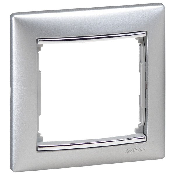 Рамка одинарная Valena алюминий/серебро