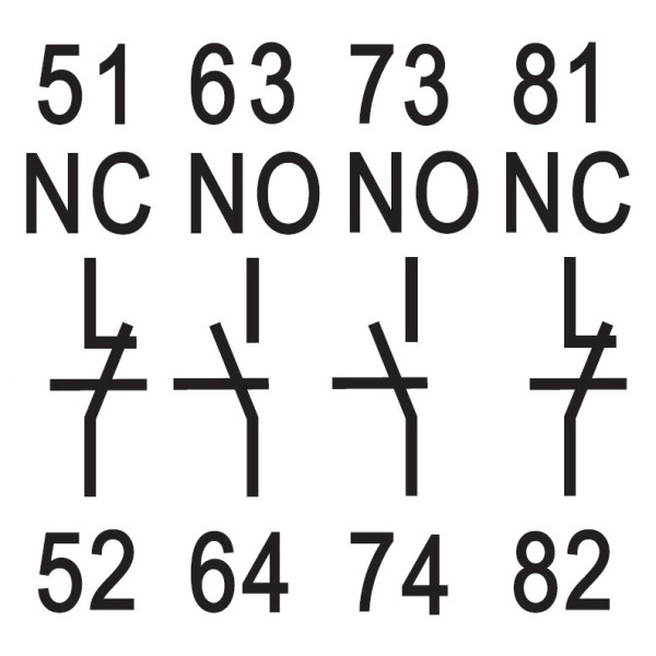 Додатковий фронтальний контакт Schrack LZZMH022 2НО+2НЗ для Cubico Mini - фото №9