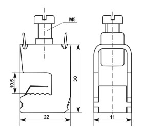 Шинная клемма Promfactor FA1.5-16mm 180A 10мм (FA1501618010) - фото №1