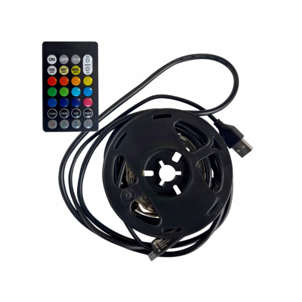 Світлодіодна стрічка для підсвітки телевізора Goldlux 321336 Led RGB 2x8W 3000K 55Lm IP20 BK