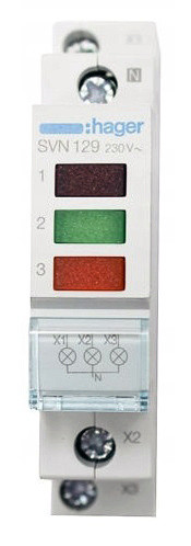 Сигнальная лампа Hager SVN129 красный/зеленый/оранжевый - фото №1