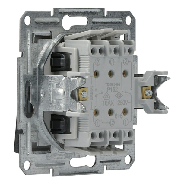 Перемикач 2-клавішний без рамки, антрацит Asfora, EPH0600171 - фото №2