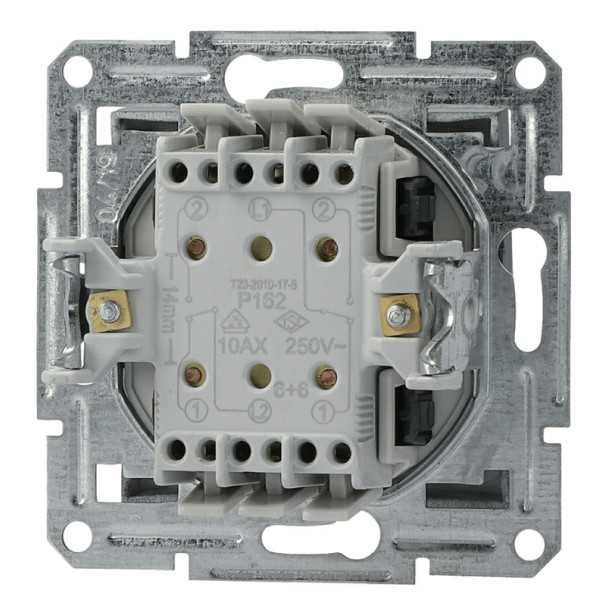 Перемикач 2-клавішний без рамки, антрацит Asfora, EPH0600171 - фото №3