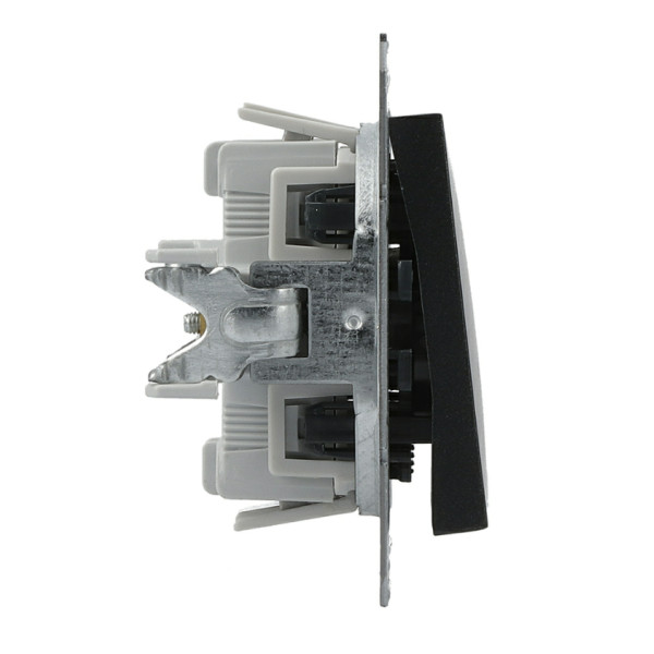 Перемикач 2-клавішний без рамки, антрацит Asfora, EPH0600171 - фото №4