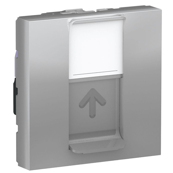 Одинарна комп'ютерна розетка Schneider Electric NU341730 RJ45 cat.6 STP із полем для напису 2М (алюміній)