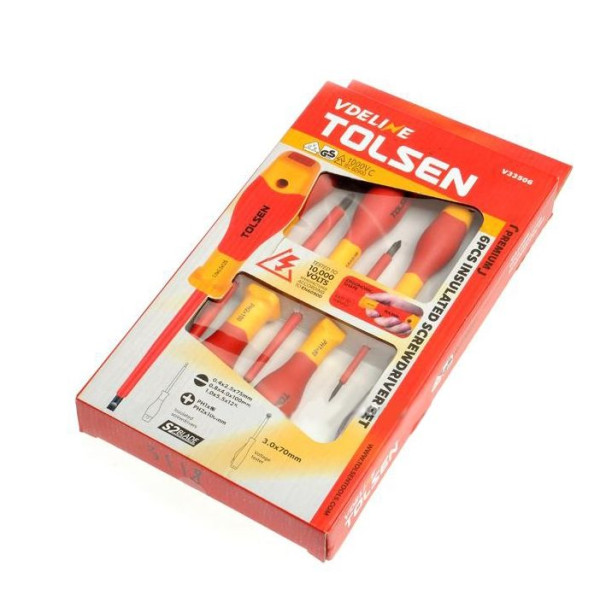 Комплект диэлектрических отверток Tolsen V33506 VDE (6шт) - фото №1