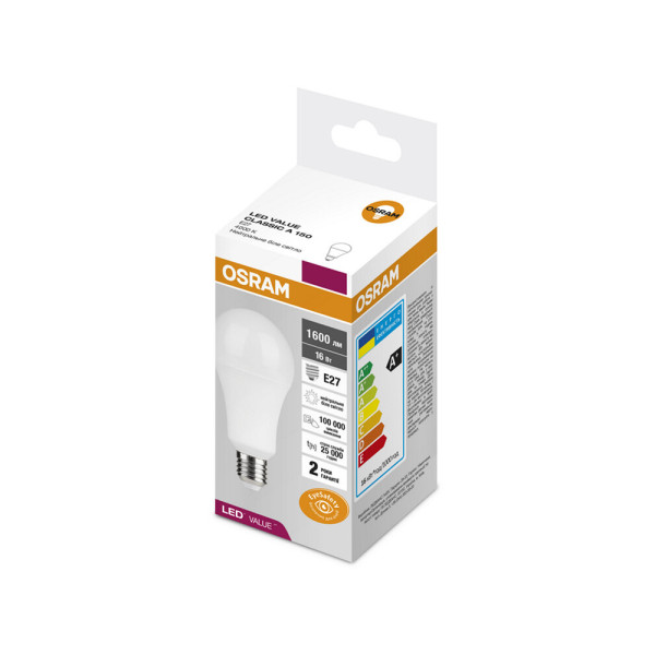 Світлодіодна лампочка Osram 4058075623507 LED Value CL E27 1x16W 4000K 1600Lm IP20 - фото №1