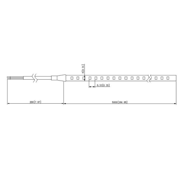 LED стрічка RISHANG 120-2835-12V-IP20 9.6W 3000K 5м (RV08C0TA-A-WW) - фото №1