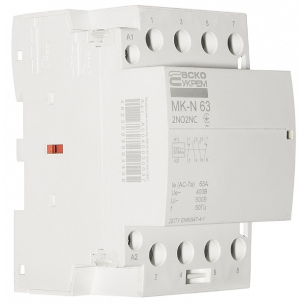 Модульный контактор Аско-Укрем MK-N 4P 63A 2NO+2NC (A0040030037)