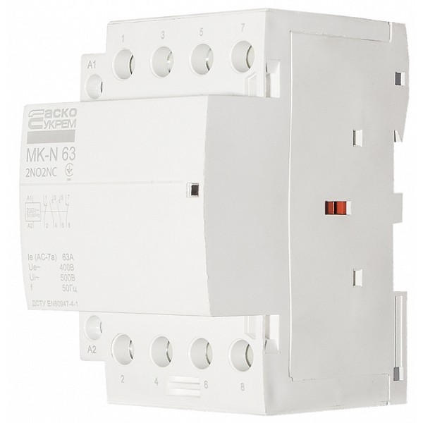 Модульный контактор Аско-Укрем MK-N 4P 63A 2NO+2NC (A0040030037) - фото №3