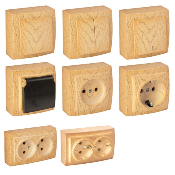 Розетка Nilson Themis клен 1-на з заземленням з кришкою ( 26281018 ) - фото №5