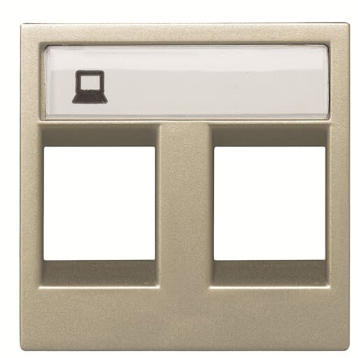 Двойная центральная плата розетки ABB Zenit 2CLA221820N1901 N2218.2 CV (шампань)