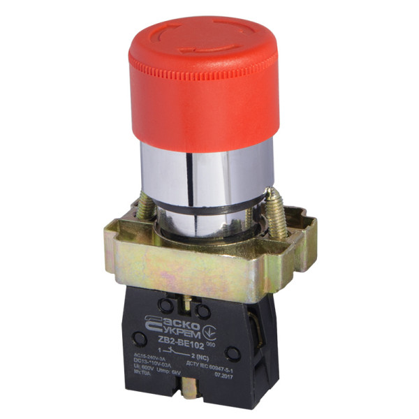 Кнопка безпеки Аско-Укрем XB2-BS442 Ø30мм (A0140010082) - фото №2