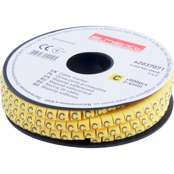 Кабельний маркер E.Next e.marker.stand.2.4.C 2-4 кв.мм C 500шт (s2037071)