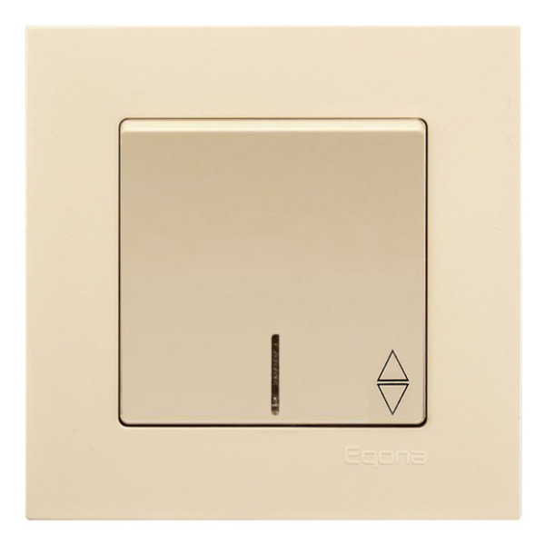 Перемикач прохідний з підсвічуванням Gunsan Eqona крем