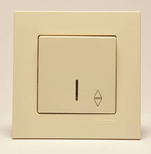 Перемикач прохідний з підсвічуванням Gunsan Eqona крем - фото №1