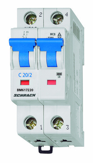 Автоматический выключатель Schrack BM617220 6кА 20А 2P х-ка C