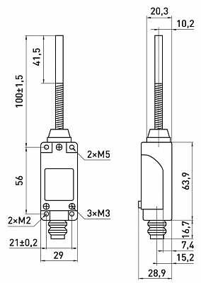 Конечный выключатель E.Next e.limitswitch.10 с металлическим концом (s0070014) - фото №1