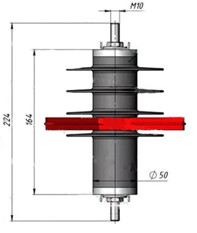 Ограничитель перенапряжений Sicame AZBD 91 6кВ с индикатором повреждений - фото №1