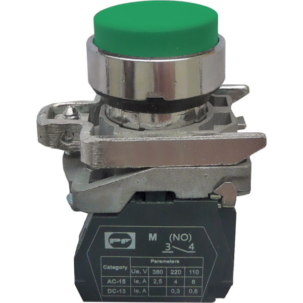 Кнопка Promfactor FP4-BL31 1NO зелена (FP4-BL31)