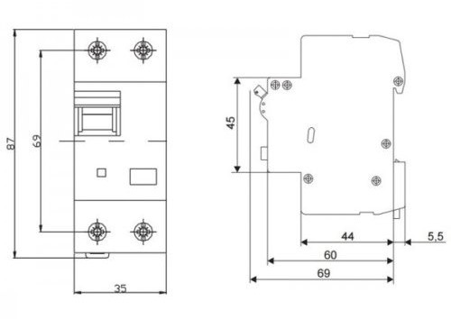 Пристрій захисного відключення (диференціальне реле) SEZ PFB2 40/0,3 1Р+N (PFB2_40/0.3) - фото №2