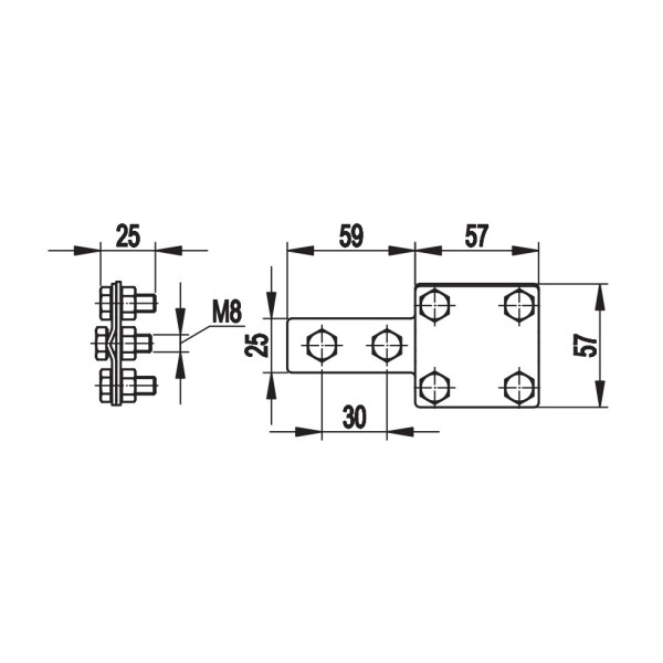 Контрольный соединитель «прут/полоса» DKC NG3203ZC из оцинкованной стали - фото №1