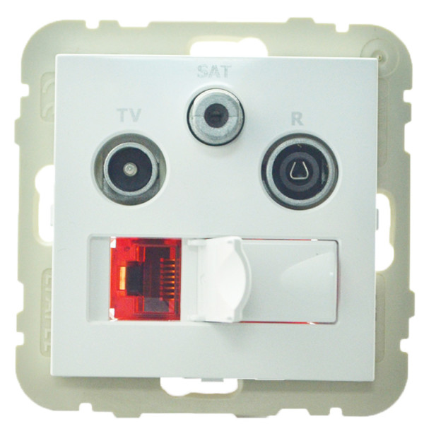 Розетка Logus 21544 TBR R-TV-SAT-RJ45 (Cat.6) белая