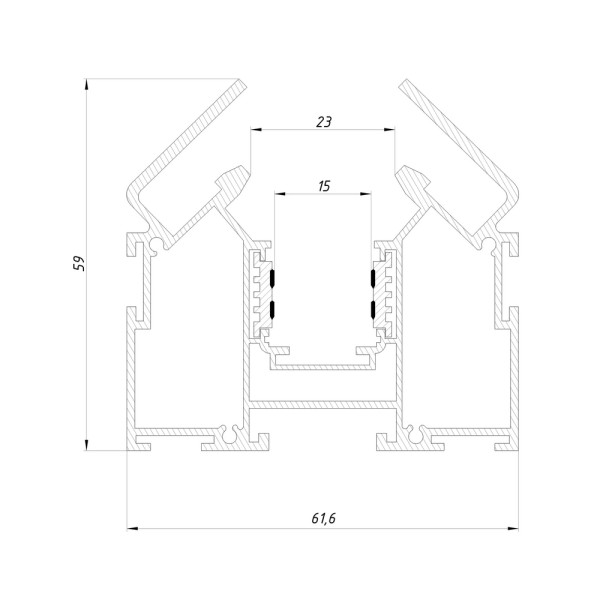 Магнитный трековый шинопровод Oledim 7771009 OL31 2м 48V для натяжного потолка (гарпун) - фото №2