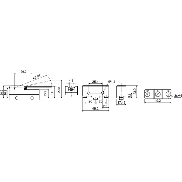 Конечный мини-выключатель Аско-Укрем Z-15GW-B (A0050040004) - фото №2
