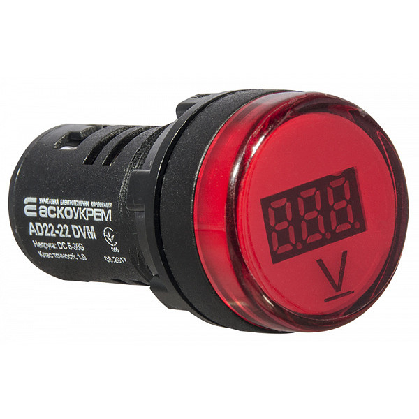 Червоний постовий вольтметр Аско-Укрем AD22-22 DVM DC 5-30В - фото №1
