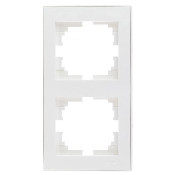 Двойная вертикальная рамка Lezard Rain (703-0202-152) с боковой вставкой (белая)