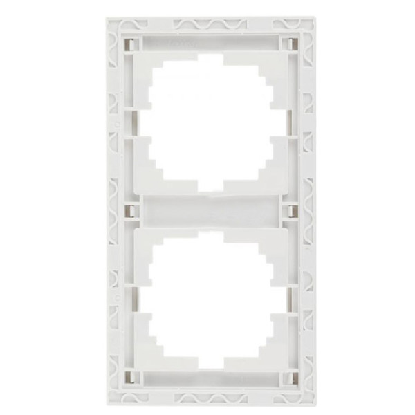 Двойная вертикальная рамка Lezard Rain (703-0202-152) с боковой вставкой (белая) - фото №1