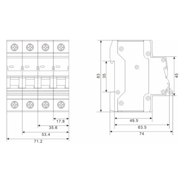 Модульный автоматический выключатель TOSUNlux TSB3-63 2P 25А C 6кА (6940151023814) - фото №1