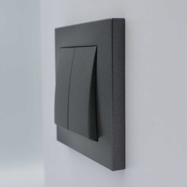 Выключатель ELBI ZENA Silverline черный металлик 2кл без рамки ( 609-011100-202 ) - фото №4