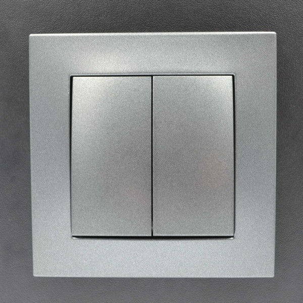 Выключатель ELBI ZENA Silverline черный металлик 2кл без рамки ( 609-011100-202 ) - фото №8