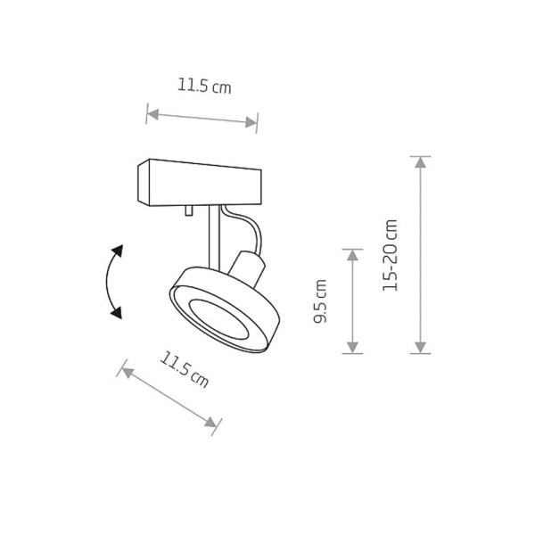 Светильник поворотный, спот Nowodvorski 9598 Cross GU10, ES111 1x75W IP20 Серый - фото №1