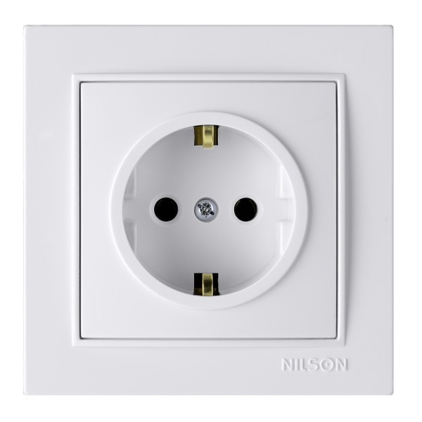 Розетка Nilson Thor біла 1-на з заземленням ( 27111017 )