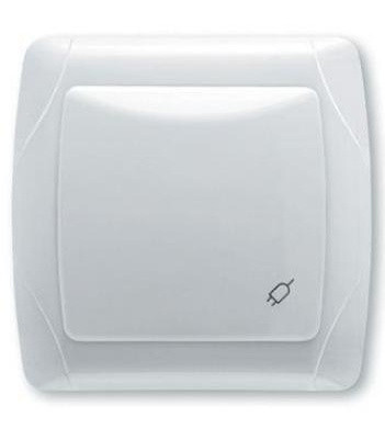 Розетка з кришкою та захисними шторками одномісна біла VIKO Carmen