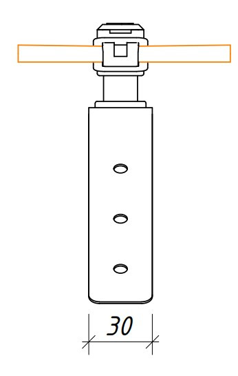 Тримач на кутовий гребінь даху Leo Lightman з тримачем Clip Ni/Pa (306013) - фото №2
