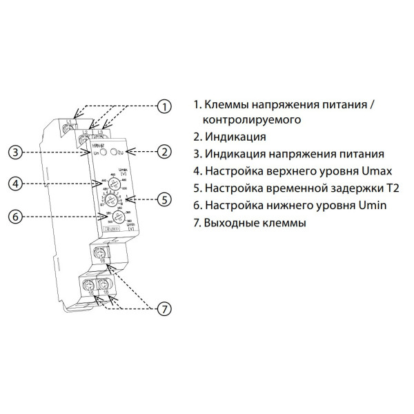 Реле контролю фаз HRN-57 - фото №3